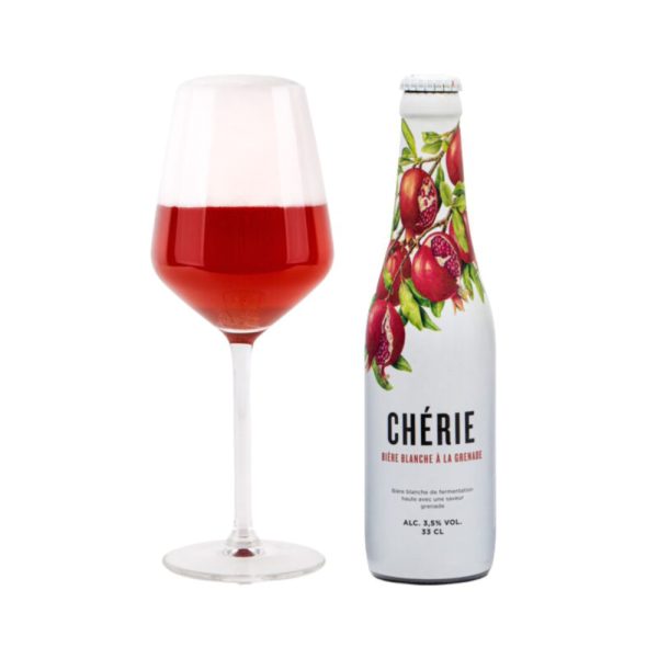 Bia Cherie Biere Blanche (vị lựu) mang thương hiệu Cherie