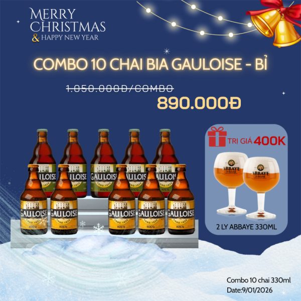 Combo 10 chai bia Gauloise mang thương hiệu Gauloise