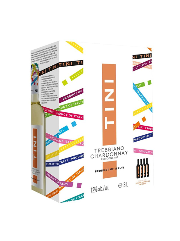 Rượu Vang Bịch Tini Trebbiano Chardonnay Rubicone BIB